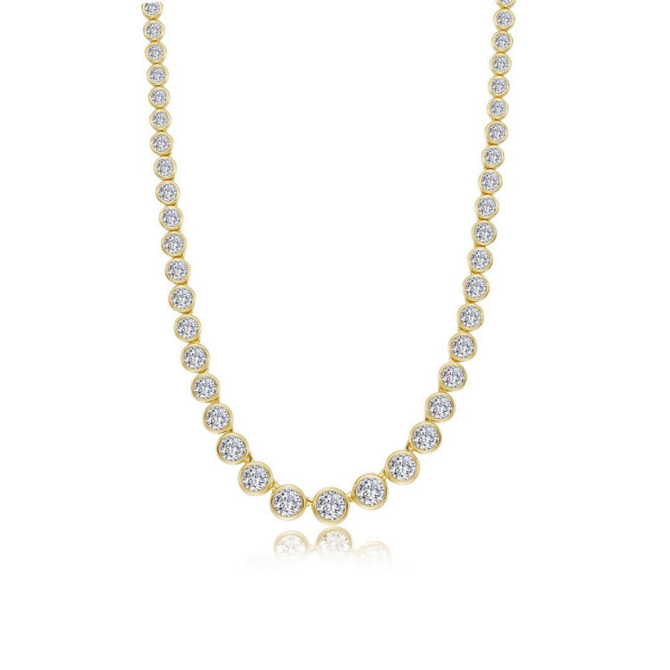 Graduated Bezel Line Necklace