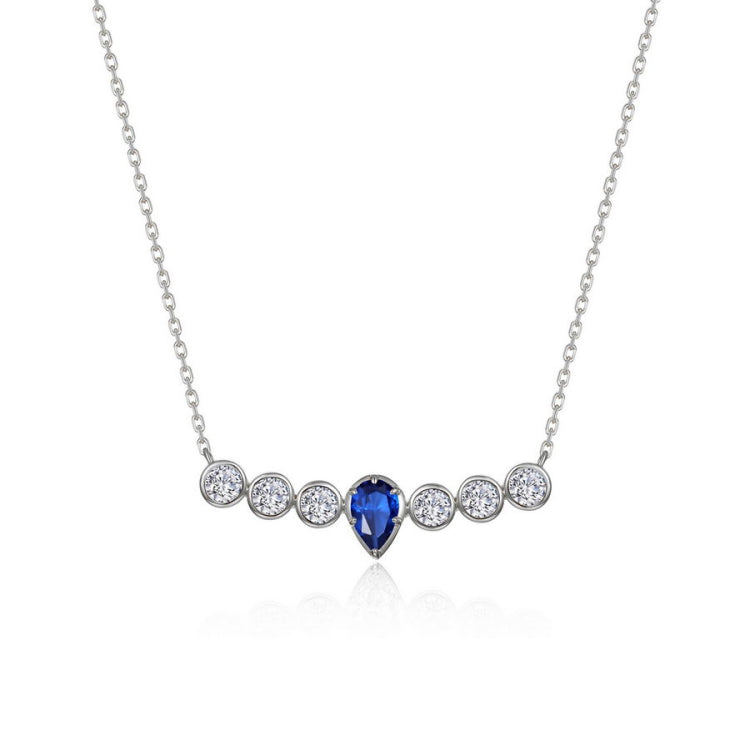Sapphire Pear of Joy Necklace 