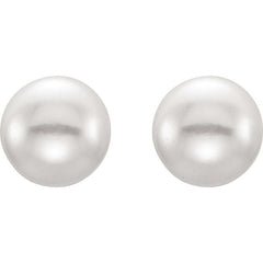 Sterling Silver 7-8 mm Cultured Pink Freshwater Pearl Earrings