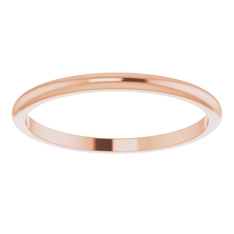 14K Rose Gold 1.5 mm Half Round Band Size 4.5