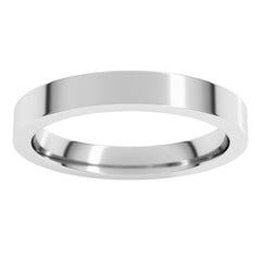 14K White Gold 3 mm Comfort-Fit Flat Band Size 7
