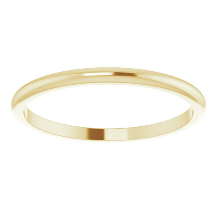 14K Yellow Gold 1.5 mm Half Round Band Size 9.5