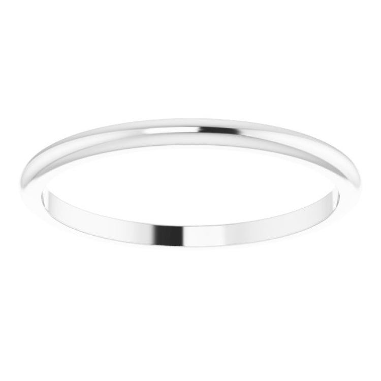 14K White Gold 1.5 mm Half Round Band Size 7.5