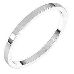 14K White Gold 1.5 mm Flat Band Size 5