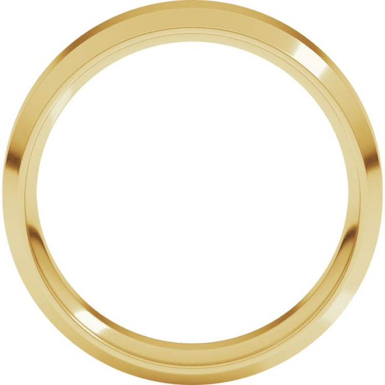 14K Yellow Gold 6 mm Beveled-Edge Comfort-Fit Flat Band Size 7.5