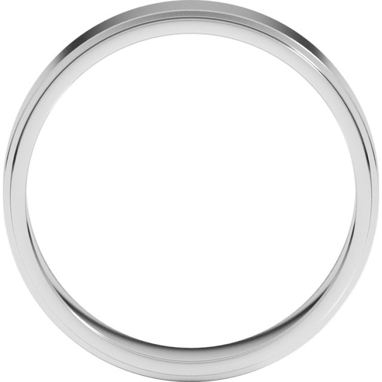 10K White Gold 5 mm Stepped-Edge Flat Band Size 9.5