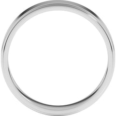 10K White Gold 5 mm Stepped-Edge Flat Band Size 9.5