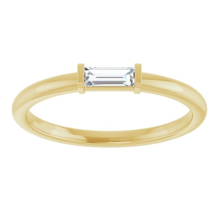 14K Yellow Gold 1/8 CTW  Natural Diamond Stackable Ring