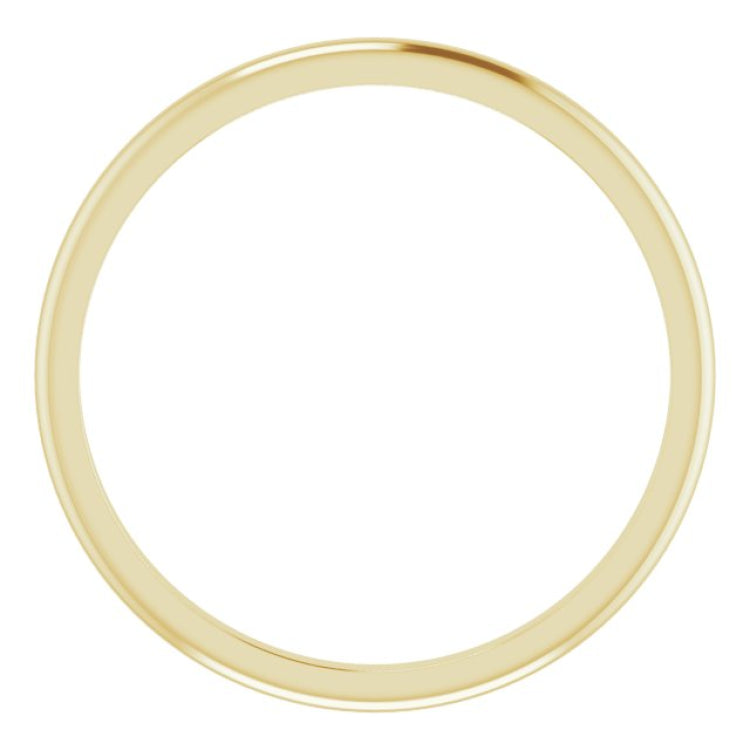 14K Yellow Gold 1.5 mm Half Round Band Size 6.5