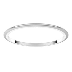 Platinum 1 mm Half Round Band Size 4.5