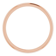 14K Rose Gold 1.5 mm Half Round Band Size 8