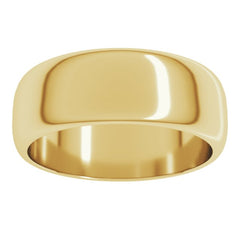 14K Yellow Gold 7 mm Half Round Band Size 7