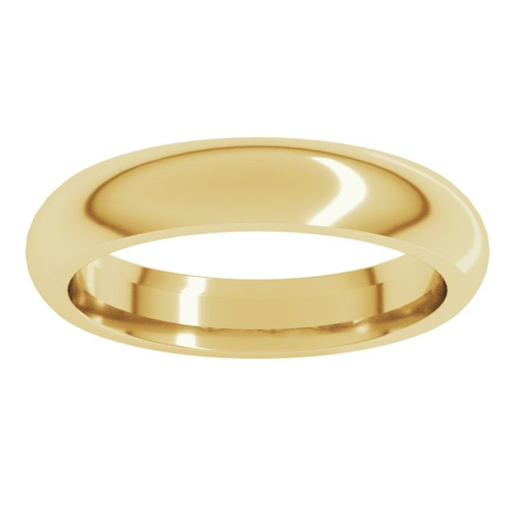 18K Yellow Gold 4 mm Comfort-Fit Half Round Band Size 11