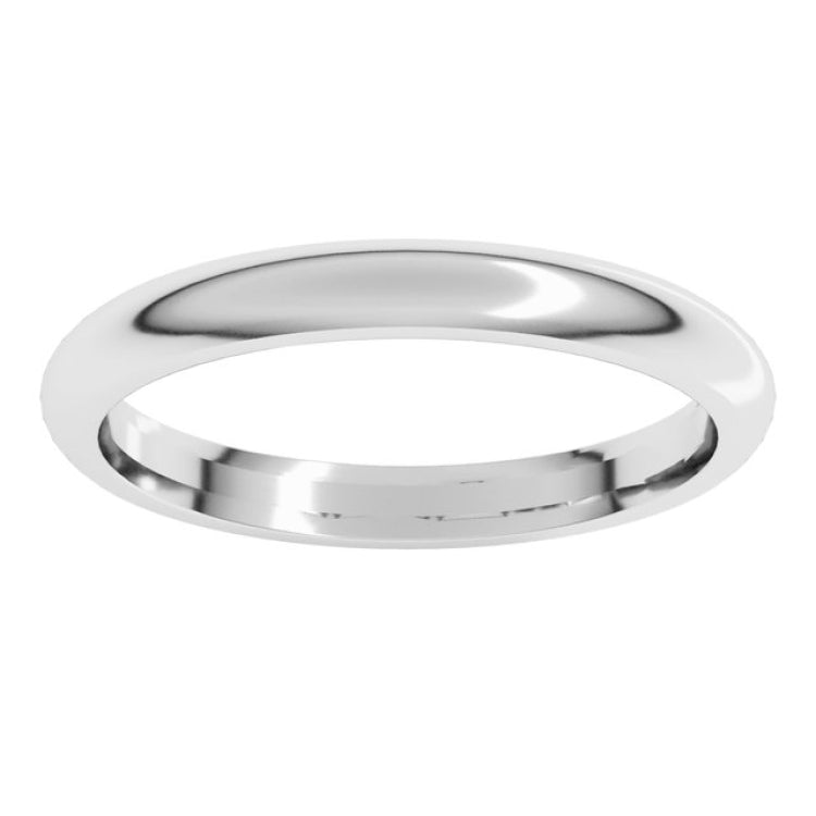 10K White Gold 2.5 mm Comfort-Fit Half Round Band Size 7