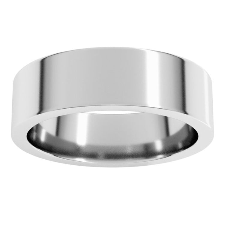 10K White Gold 6 mm Comfort-Fit Flat Band Size 6.5