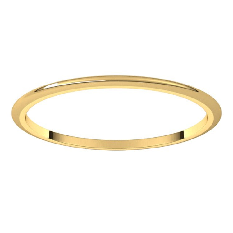 18K Yellow Gold 1 mm Half Round Band Size 5.5