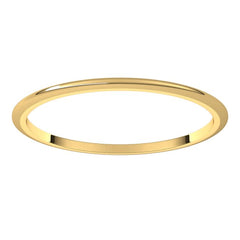18K Yellow Gold 1 mm Half Round Band Size 5.5