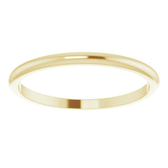 14K Yellow Gold 1.5 mm Half Round Band Size 7.5