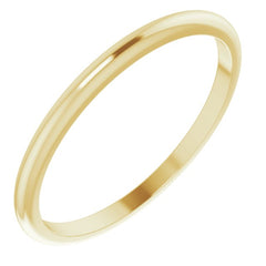 10K Yellow Gold 1.5 mm Half Round Band Size 8.5