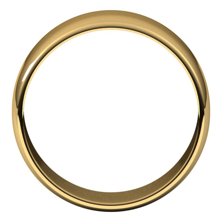 14K Yellow Gold 8 mm Lightweight Half Round Band Size 8