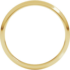 18K Yellow Gold 2.5 mm Half Round Band Size 7.5
