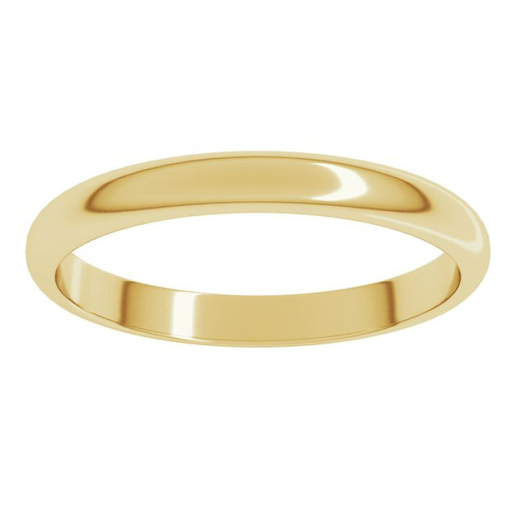 10K Yellow Gold 2.5 mm Half Round Band Size 9