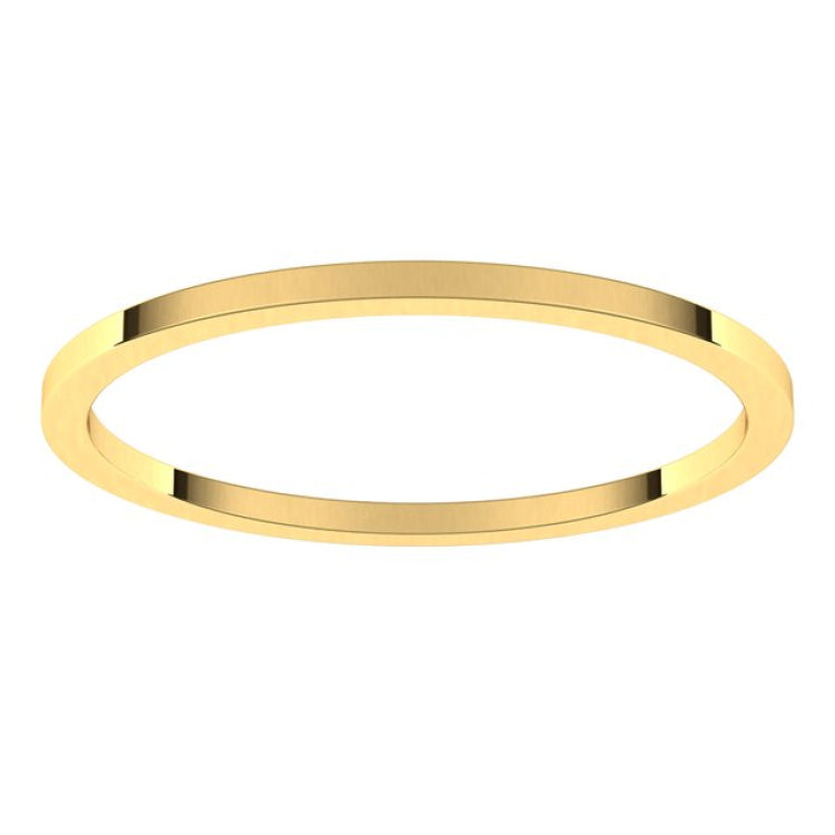 18K Yellow Gold 1 mm Flat Band Size 5