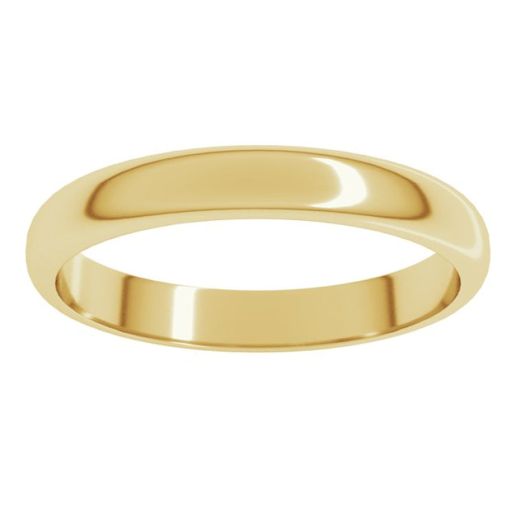 14K Yellow Gold 3 mm Half Round Band Size 3
