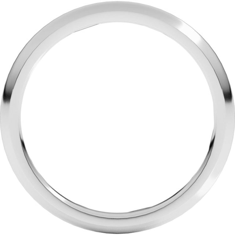 14K X1 White Gold 2 mm Comfort-Fit Half Round Band Size 4