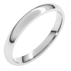 Platinum 2.5 mm Lightweight Comfort-Fit Half Round Band Size 4.5