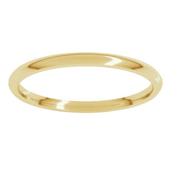 14K Yellow Gold 1.5 mm Lightweight Comfort-Fit Half Round Band Size 8