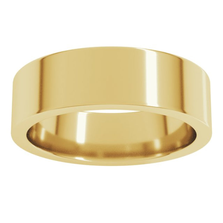14K Yellow Gold 6 mm Comfort-Fit Flat Band Size 10.5