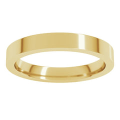 14K Yellow Gold 3 mm Comfort-Fit Flat Band Size 6.5