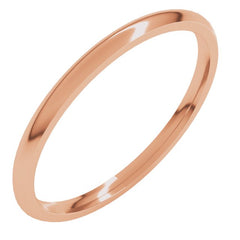 14K Rose Gold 1.5 mm Lightweight Comfort-Fit Half Round Band Size 6.5