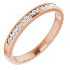14K Rose Gold 1/3 CTW Natural Diamond Band