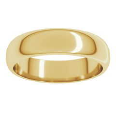 14K Yellow Gold 5 mm Half Round Band Size 6