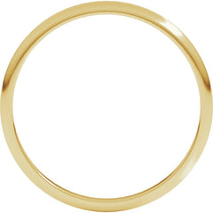 14K Yellow Gold 1.5 mm Lightweight Half Round Band Size 8