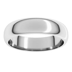 14K White Gold 5 mm Half Round Band Size 8