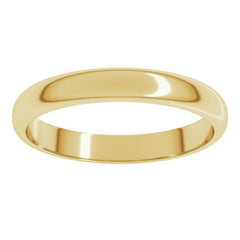 18K Yellow Gold 3 mm Half Round Band Size 5