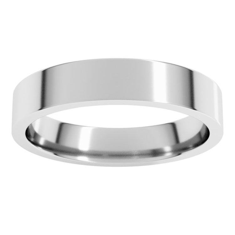 Platinum 4 mm Lightweight Comfort-Fit Flat Band Size 5