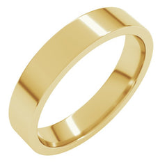 14K Yellow Gold 4 mm Lightweight Comfort-Fit Flat Band Size 8.5