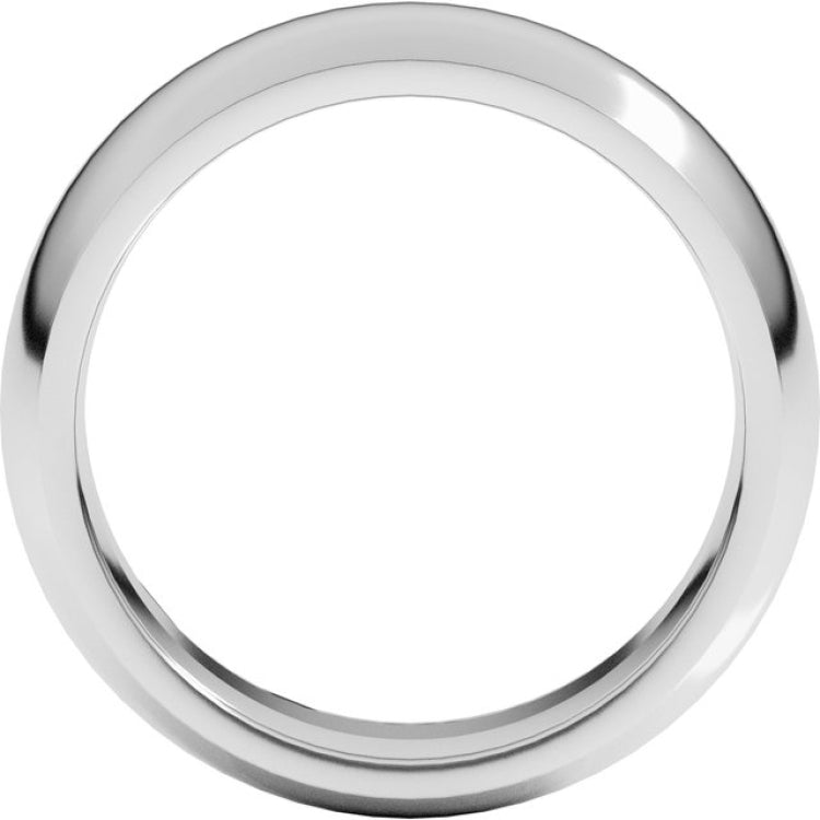 14K White Gold 7 mm Comfort-Fit Half Round Band Size 6