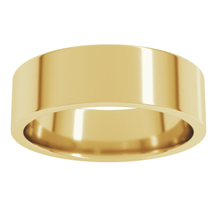14K Yellow Gold 6 mm Lightweight Comfort-Fit Flat Band Size 6