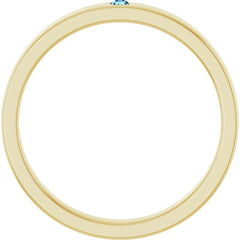 14K Yellow Gold Natural Aquamarine Family Stackable Ring