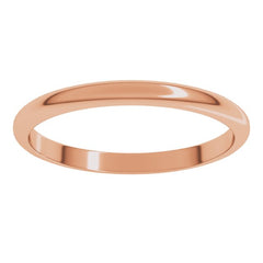 14K Rose Gold 2 mm Half Round Band Size 4.5
