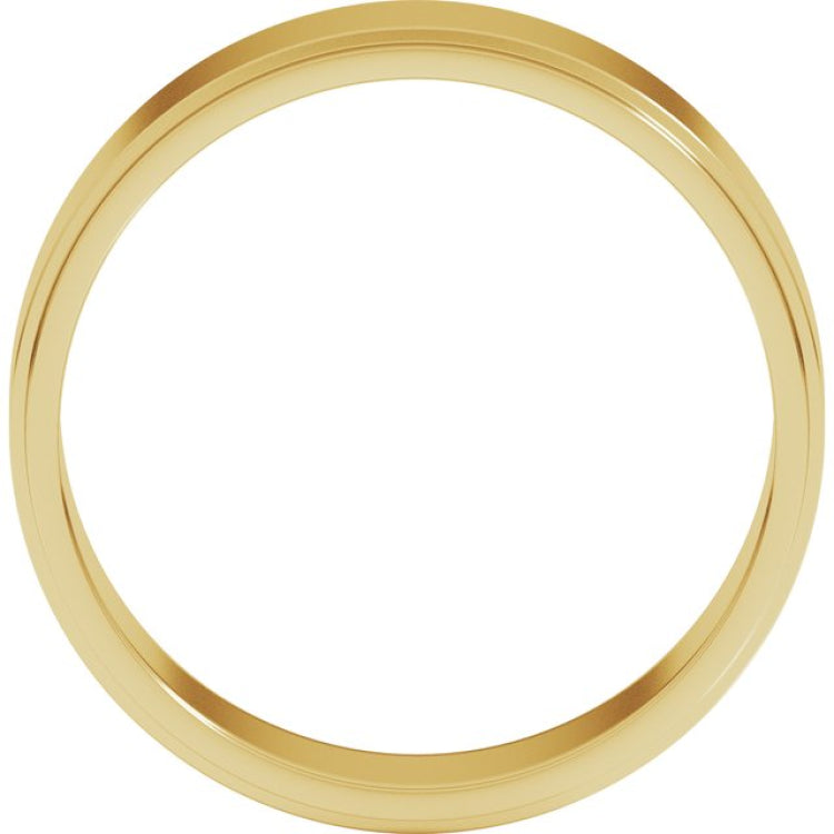 10K Yellow Gold 6 mm Stepped-Edge Flat Band Size 10.5