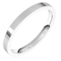 14K White Gold 2 mm Flat Comfort Fit Light Band Size 6