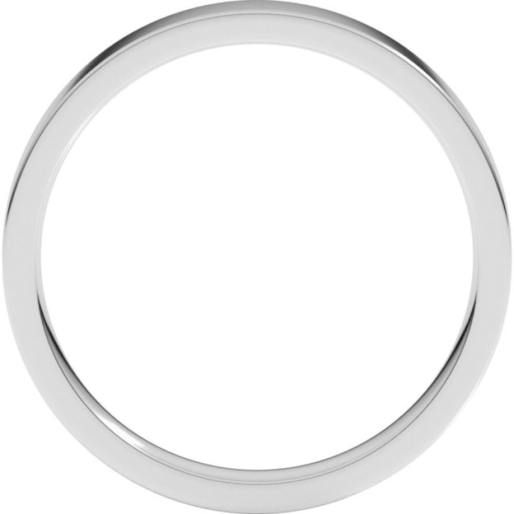 14K White Gold 3 mm Flat Comfort Fit Light Band Size 6