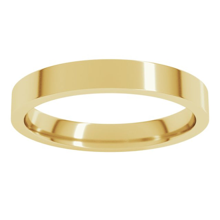 10K Yellow Gold 3 mm Lightweight Comfort-Fit Flat Band Size 7