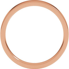 14K Rose Gold 3 mm Flat Comfort Fit Light Band Size 8